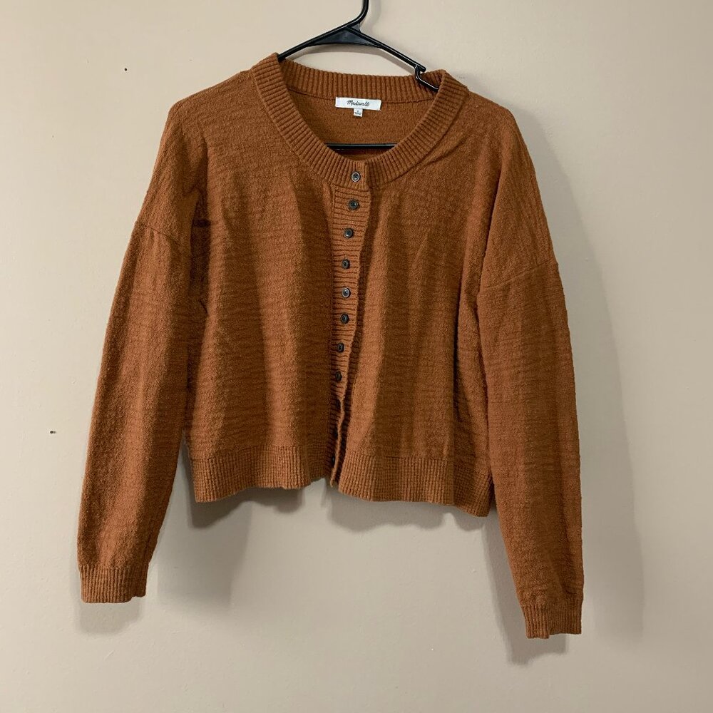 Madewell - Brampton Crop Cardigan Sweater - Warm Coffee